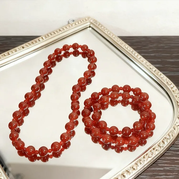 许我同款双带玛瑙手串，特显白4mm+8mm