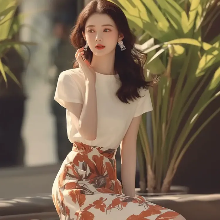 时尚气质流行漂亮夏季松弛感穿搭时髦洋气职业休闲裙子两件套装女