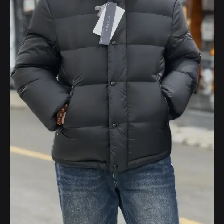 厚款简约风短款连帽一等品保暖男装时尚高档羽绒服