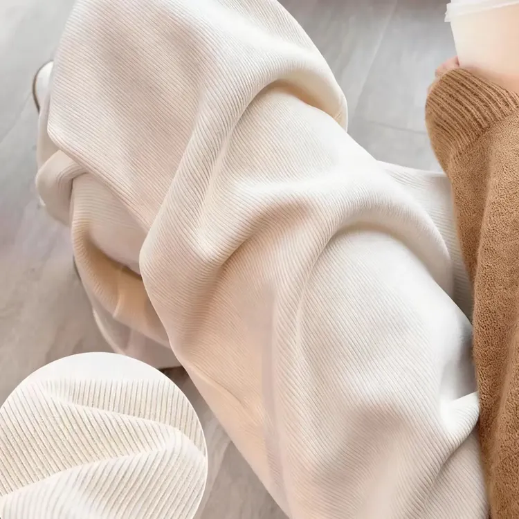 灯芯绒加绒高腰垂感直筒裤女春秋冬休闲直筒裤子