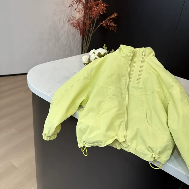 leomama女童韩版时尚休闲双拉链外套儿童宽松百搭中大童洋气上衣