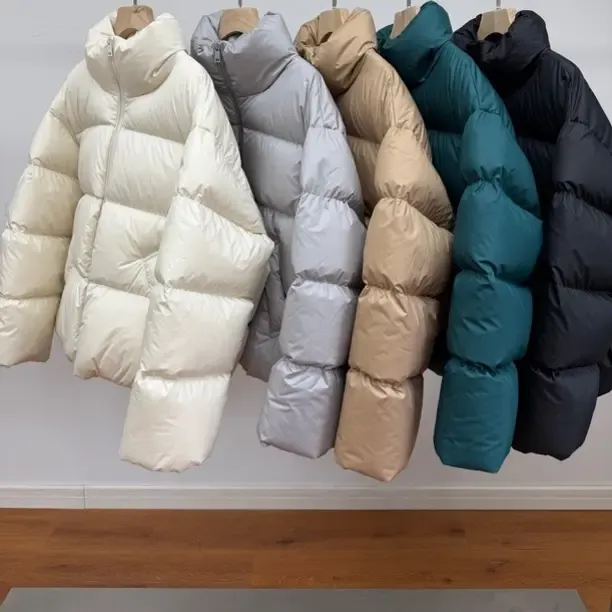 【现货+运费险】女士短款立领加厚白鸭绒保暖羽绒服