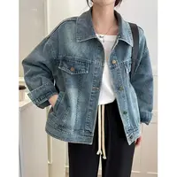 水洗蓝牛仔外套女2025秋季韩版宽松休闲高级感水洗做旧上衣女969#