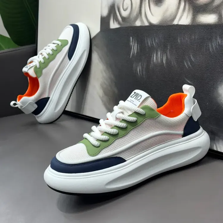 男鞋夏季透气薄款网面运动休闲板鞋潮流软底小白阿甘鞋男士老爹鞋