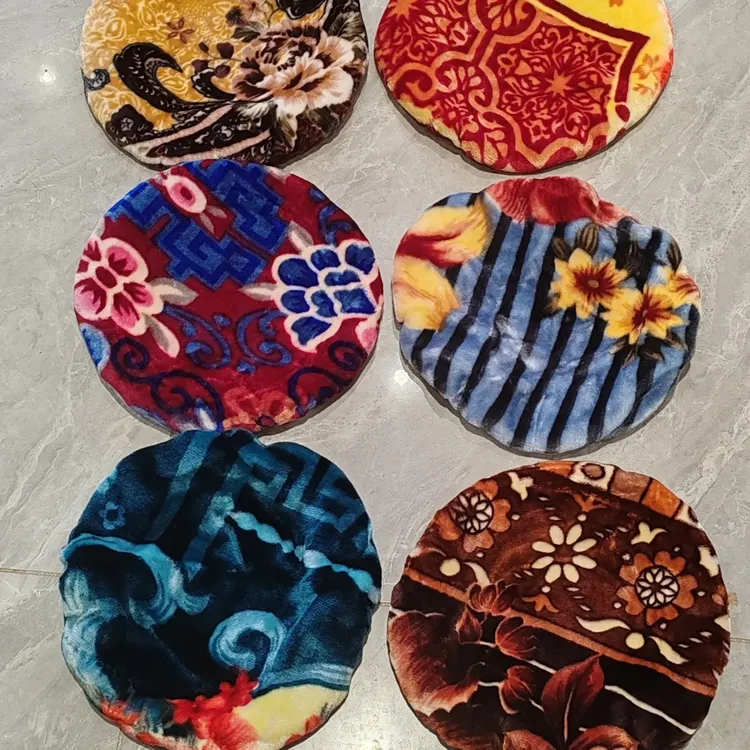 加厚双层毛绒圆形凳套通用四季适用，颜色随机包邮到家