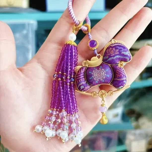 本命年红马非遗宋锦挂件古风车挂钥匙扣挂饰