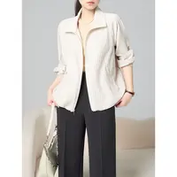 老敏哥 娱乐圈 巴恩风冰裂肌理翻领休闲松弛感外套春新款 SCS363