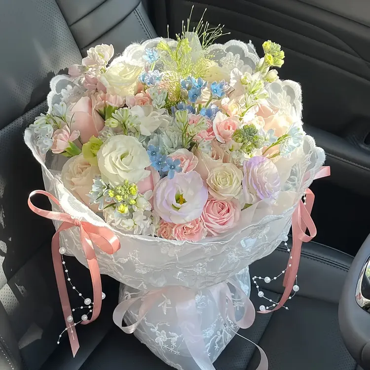 【小香风】全国粉玫瑰花束纪念日惊喜女友生日礼物鲜花速递同城配送