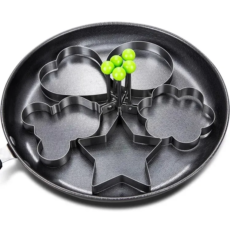 【五件套 到手五个】煎蛋模具爱心荷包蛋牛肉饼模型圆形煎鸡蛋早餐