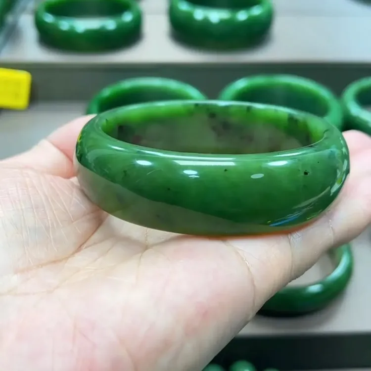 （碧玉）未镶嵌辣阳绿宽版轮胎圈口60.6宽19.8.厚8.3