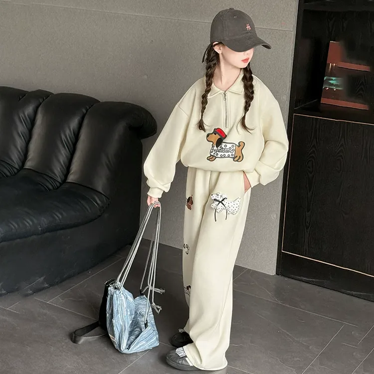 女童春秋款运动套装2025新款童装儿童女孩洋气时髦春装卫衣两件套