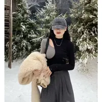 大码磨毛加绒假两件拼接t恤女秋冬胖妹妹内搭设计感显瘦上衣16051