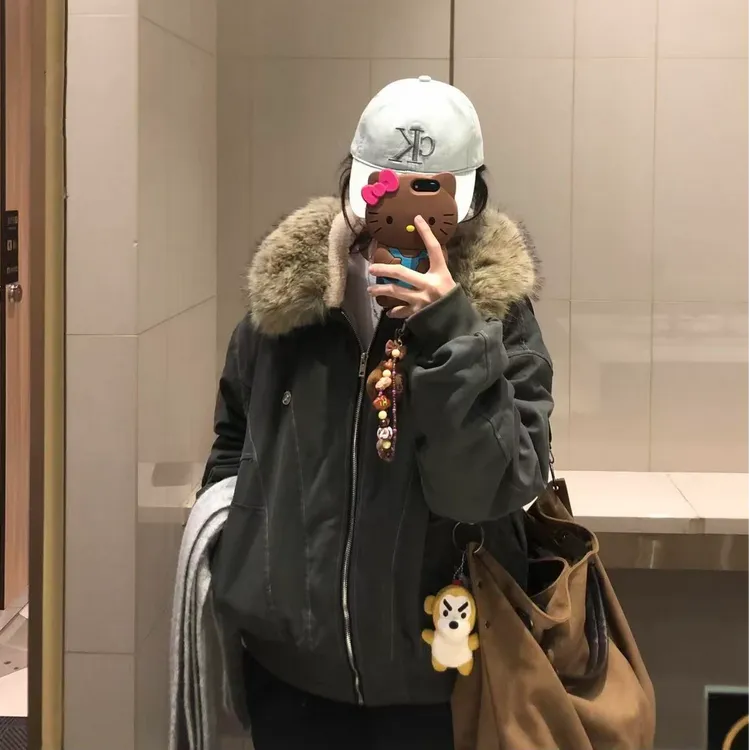 超好看座山雕羽绒棉服女2025冬新款棉袄加绒派克服小个子羽绒外套