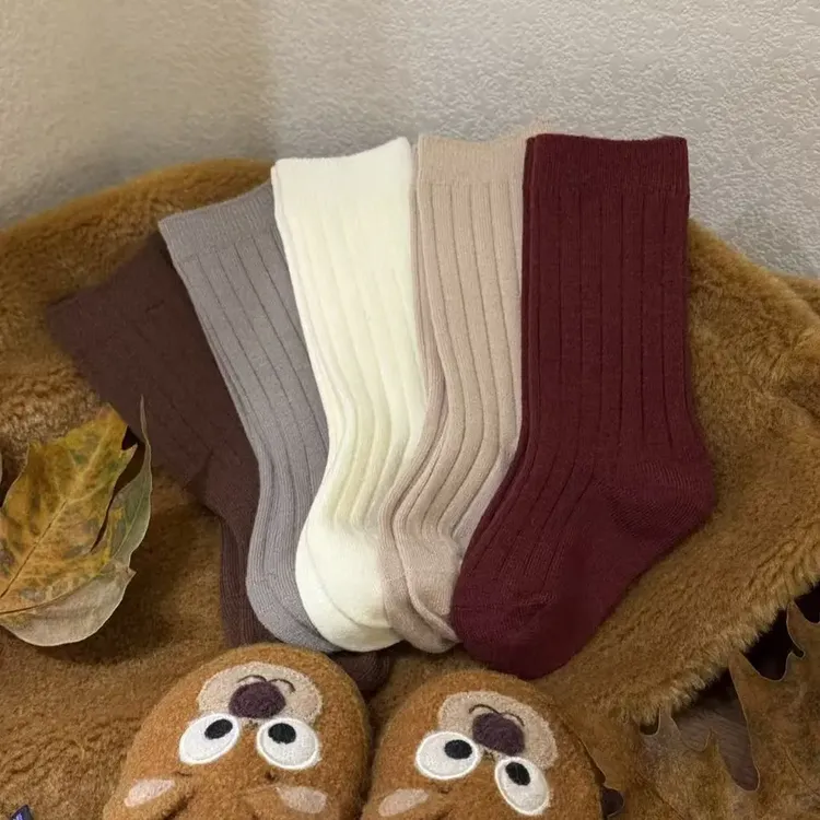 袜子羊绒蚕丝宝宝常规中筒袜冬季休闲风