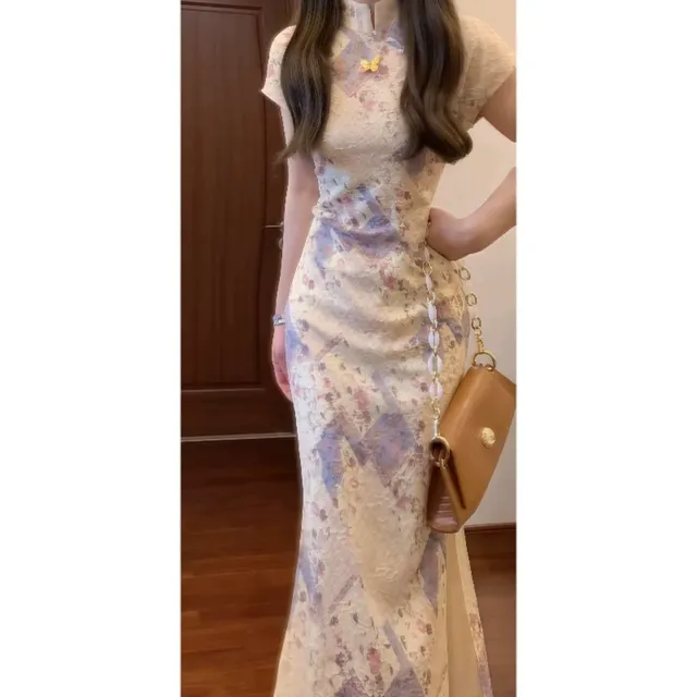 夏2025国风绝美旗袍裙子女款爆款新款新千金贵气名媛风连衣裙中式