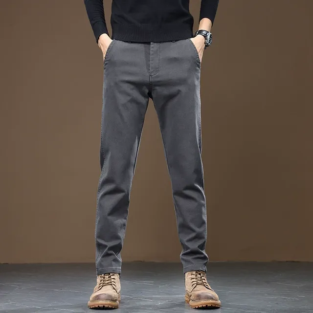 仿牛仔休闲裤男士春秋季直筒修身弹务百搭男裤新款男长裤秋冬