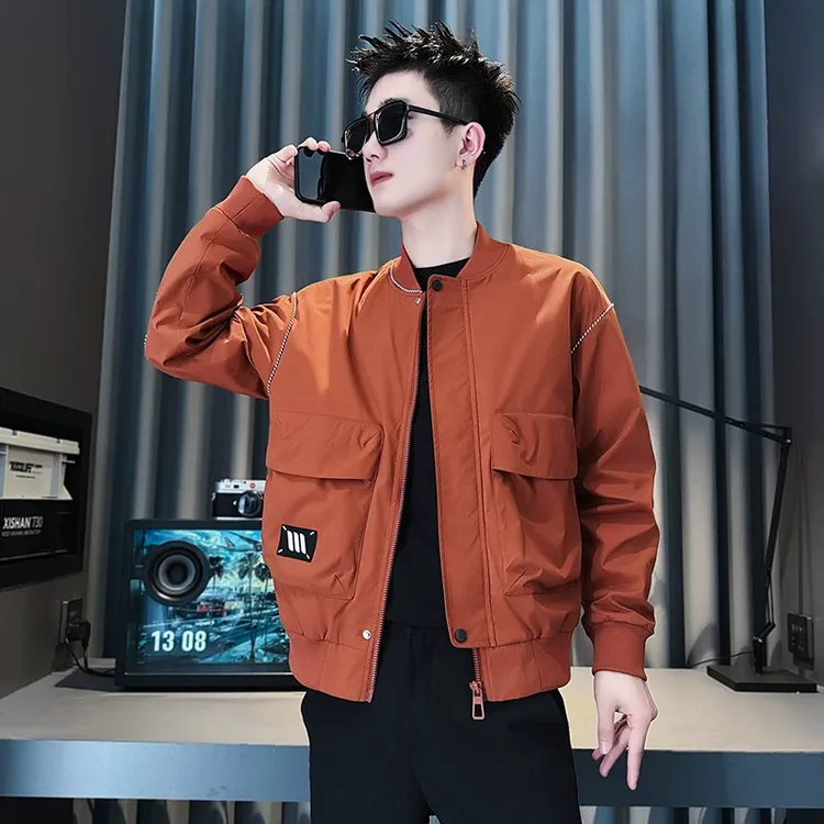 春秋季棒球领夹克男款休闲褂子痞帅工装上衣2025新款男士短款外套