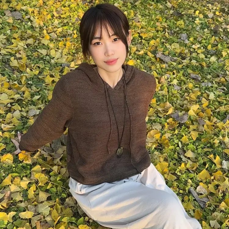 连帽秋季女长袖针织短款毛针织衫上衣开衫毛衫宽松百搭