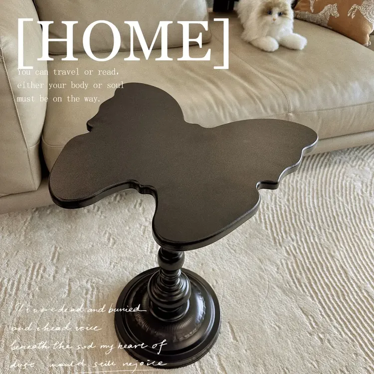 轻奢美式蝴蝶桌客厅边几简约床头边桌阳台沙发边柜创意家用小茶几