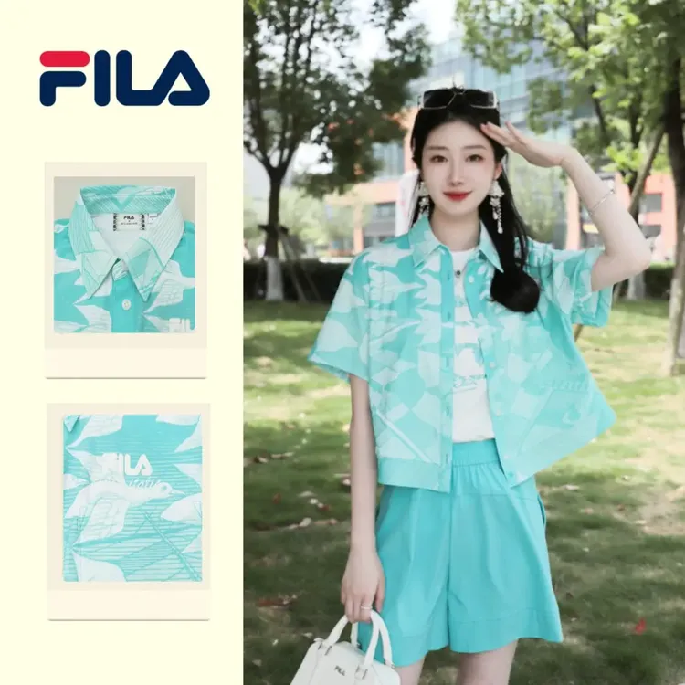 FILA斐乐【艺术联名】翻领中性运动T恤春夏夏季宽松休闲F11W538402F