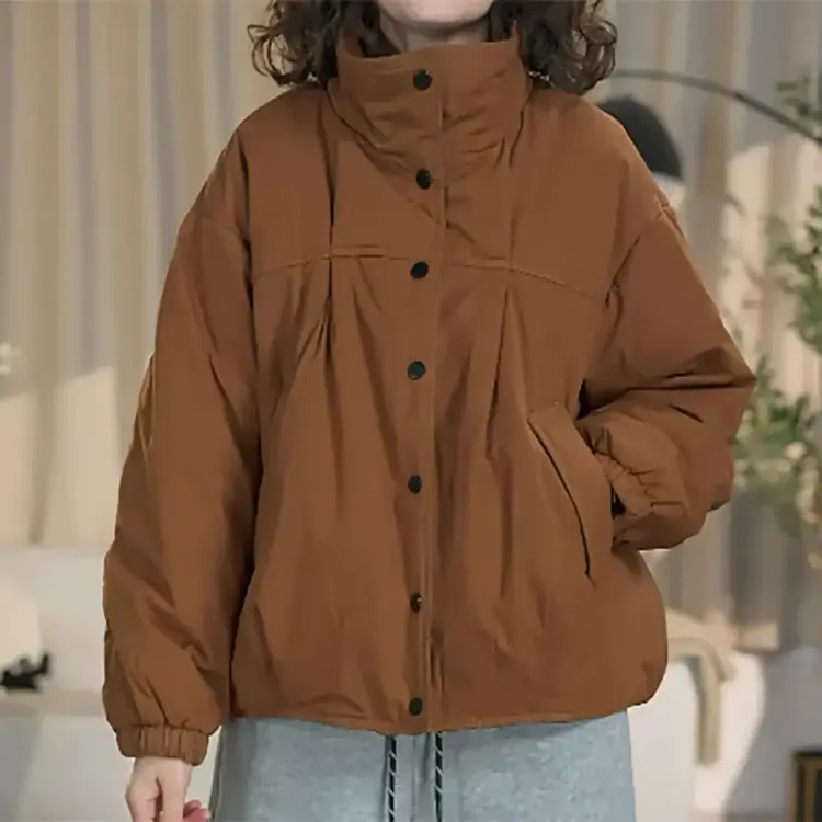 2025秋冬季新款宽松显瘦百搭短款棉服女时尚休闲加厚保暖棉衣外套