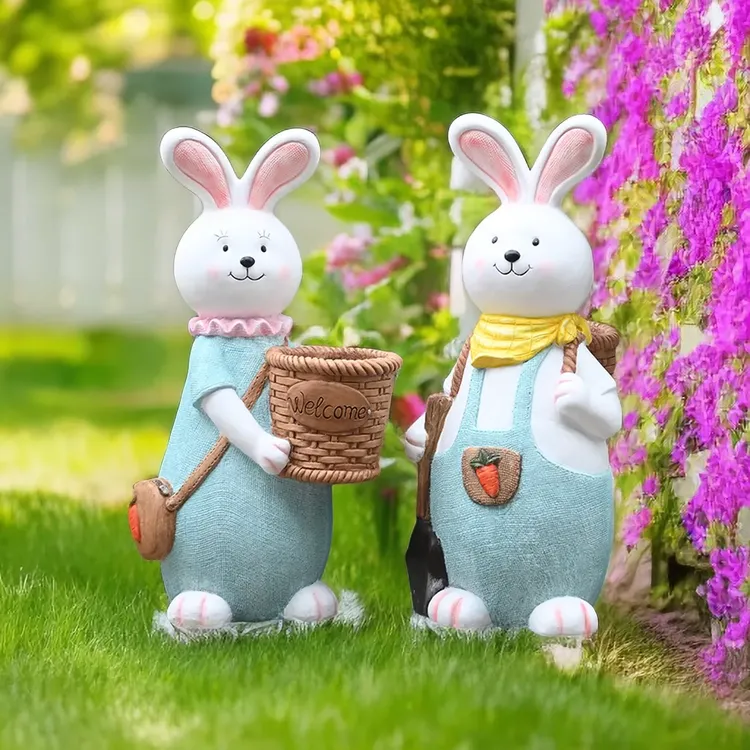 户外动物花盆兔子摆件落地大号多肉花器花园庭院装饰幼儿园植物角