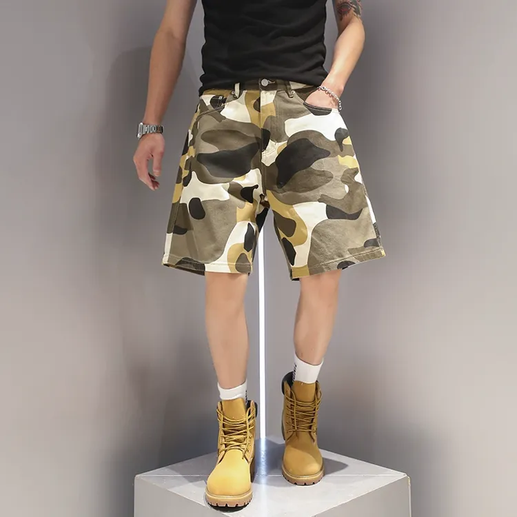 有术迷彩工装短裤男士夏季纯棉美式潮牌痞帅炸街复古五分裤子直筒