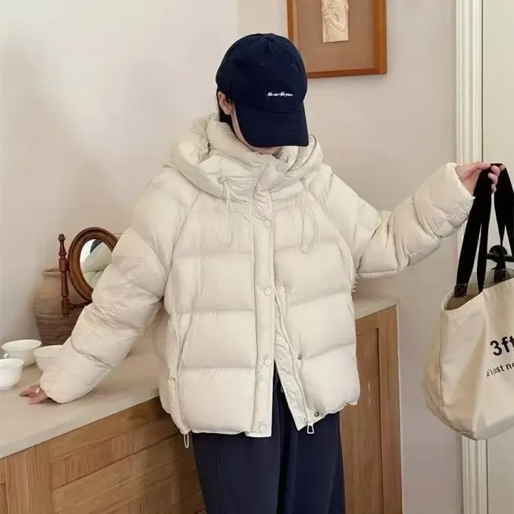 梦小小女装90白鸭绒羽绒服女短款2025新款新款加厚面包服冬装外套