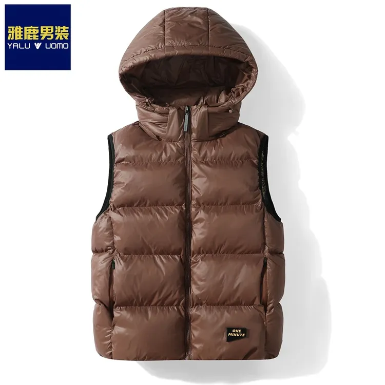 雅鹿男装男士黑金标棉马甲外穿背心加厚短款休闲马夹2025冬季外套