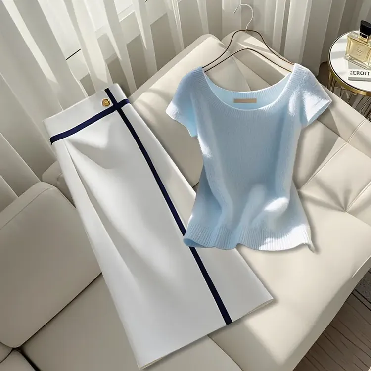 2025夏季新款爆款网红时尚超好看清新甜美上衣高腰修身气质半身裙