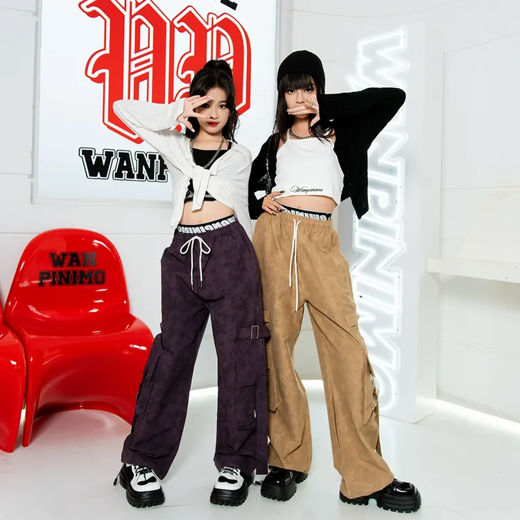 少儿爵士舞女童服装儿童街舞潮酷风舞台服套装jazz时髦走秀演出服