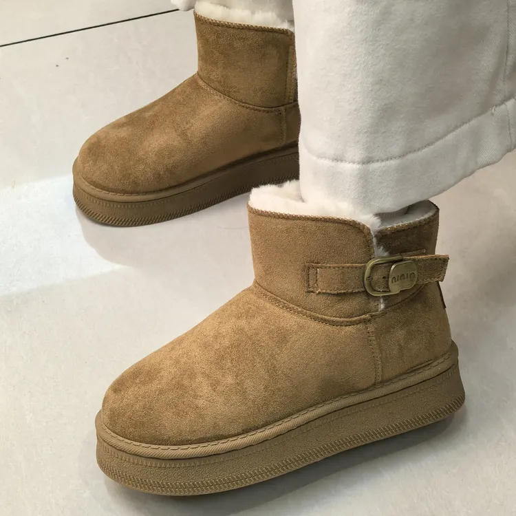 2025冬季百搭舒适休闲加绒加厚保暖雪地靴女时尚新疆包邮