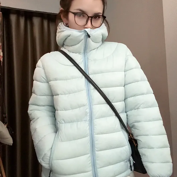 28618#韩版连帽排骨女冬季加厚白鸭绒休闲新款