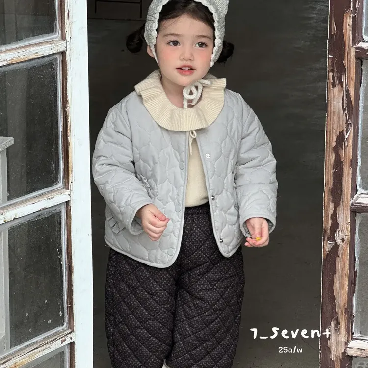 7seven娃娃领baby蓝两面可穿夹棉棉服女童外套秋冬款糕糕毛