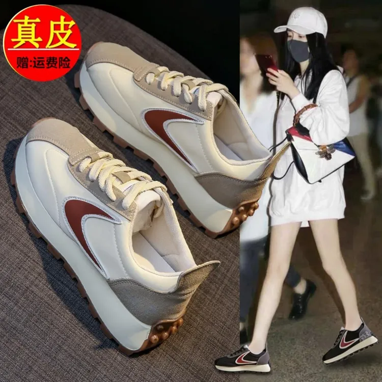 香港华夫阿甘鞋女正品2025新款百搭休闲厚底运鞋子女ins潮牌百搭