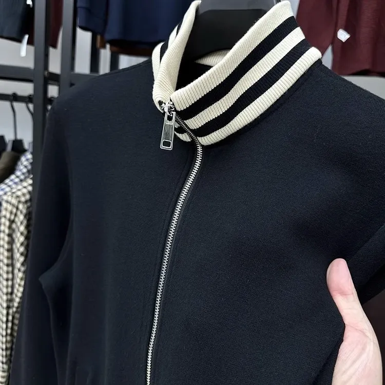 【轻奢欧货】立领拉链外套2026秋冬新款男加厚保暖休闲运动卫衣夹克