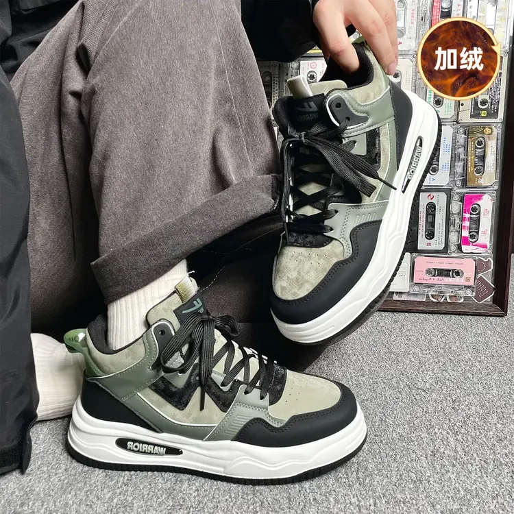 回力高帮板鞋男2026冬季新款复古时尚潮流加绒增高百搭运动工装鞋