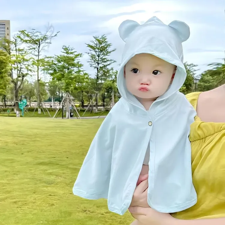 婴儿防晒斗篷夏薄款外穿透气防晒衣宝宝可爱新款披风幼儿外套百搭