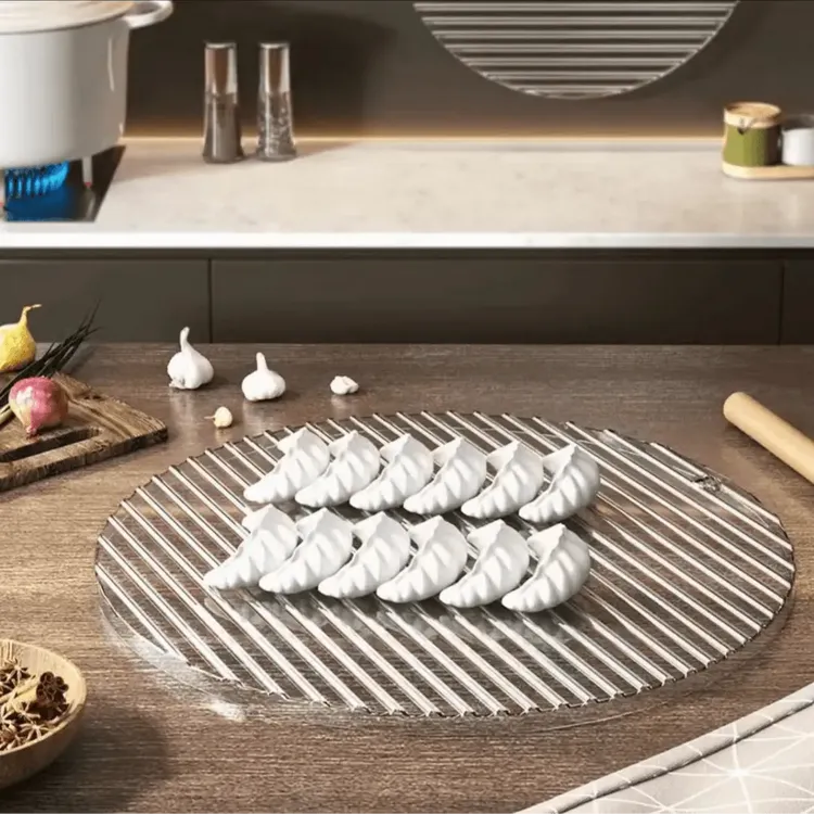 【粉丝福利】加大加厚款家用轻奢饺子盘盖帘饺子垫火锅饺子盘塑料片