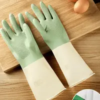 【新人福利】家务防水洗碗手套耐用厨房刷锅洗菜加厚清洁家用橡胶