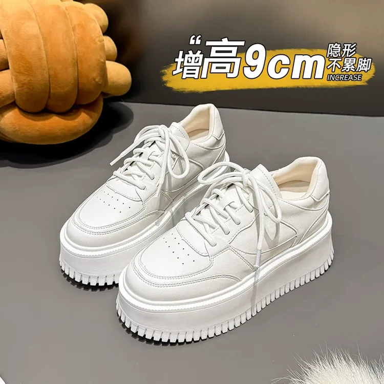 德训鞋内增高9cm~厚底女2025秋季新款小个子阿甘鞋运动鞋白板鞋