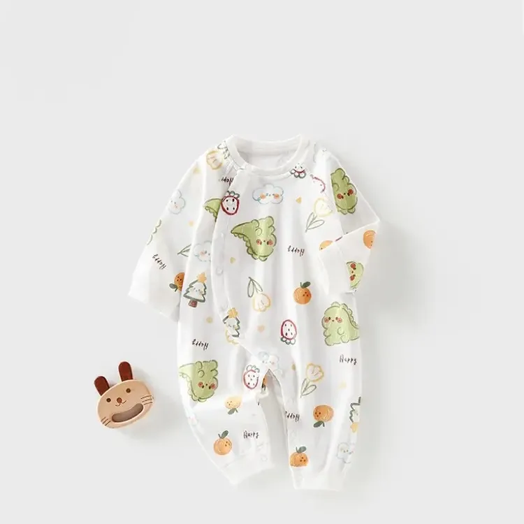 长袖纯棉无骨蝴蝶衣连体衣爬服新生婴儿秋冬通用哈衣