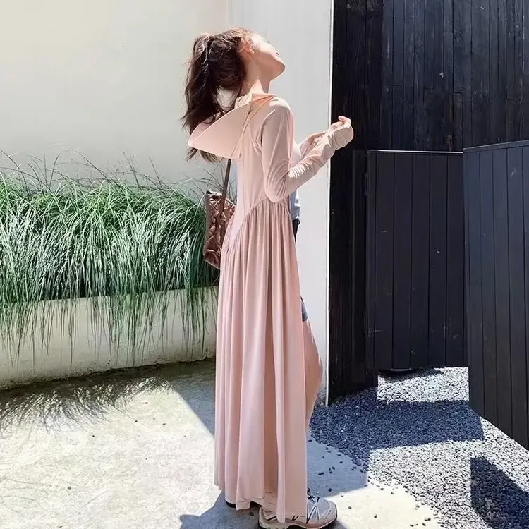 防晒衣女轻薄透气升级款防晒服外套夏季超长款全身收腰显瘦防晒裙