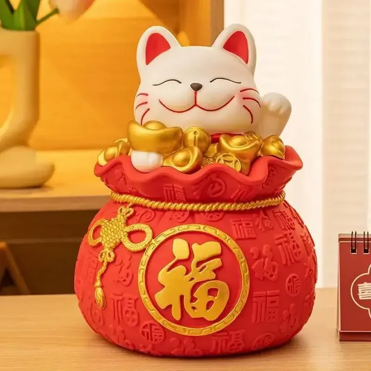 招财猫摆件存钱罐2025新款儿童男女孩大容量只进不出储钱蓄罐F602