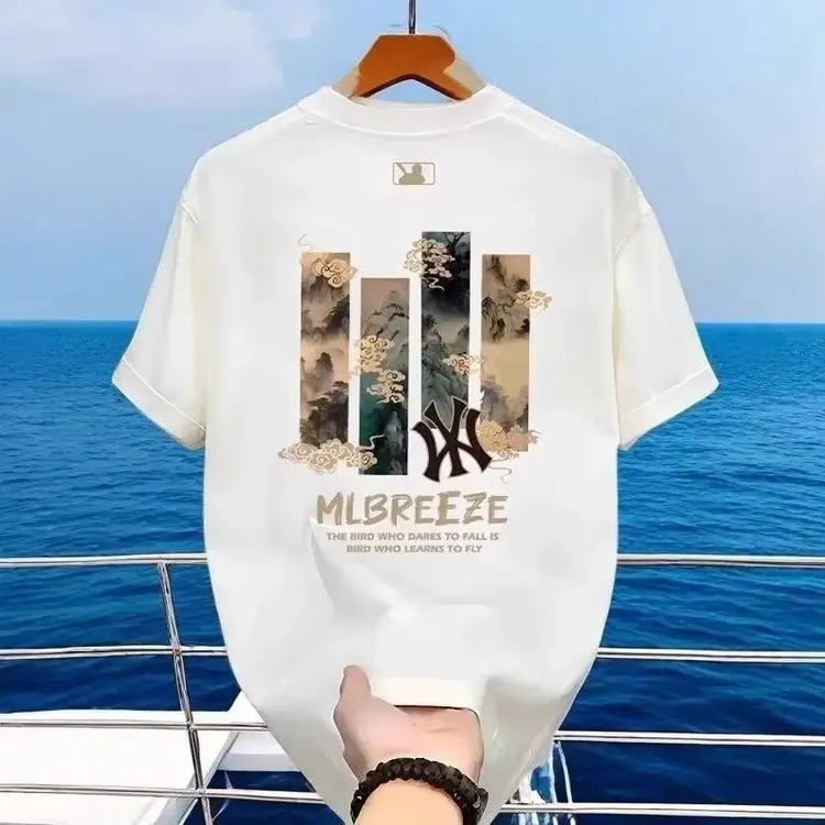 美式痞帅重磅短袖T恤青年男女百搭款夏季ins潮牌街头宽松圆领上衣