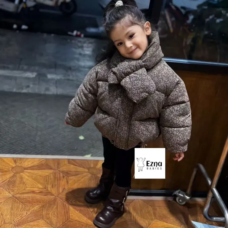 腰果花原创加绒厚款围脖款棉服