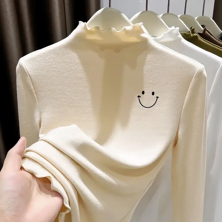 女童洋气打底衫双面徳绒保暖半高领内搭T恤中大儿童潮流长袖上衣