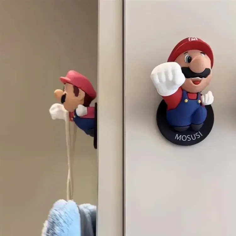 可爱卡通马里奥挂钩卫生间毛巾免打孔挂钩门口悬挂钥匙浴室毛巾架