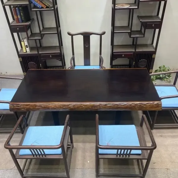 刚果黑檀实木原木大板整板适用于茶空间新中式家用茶桌