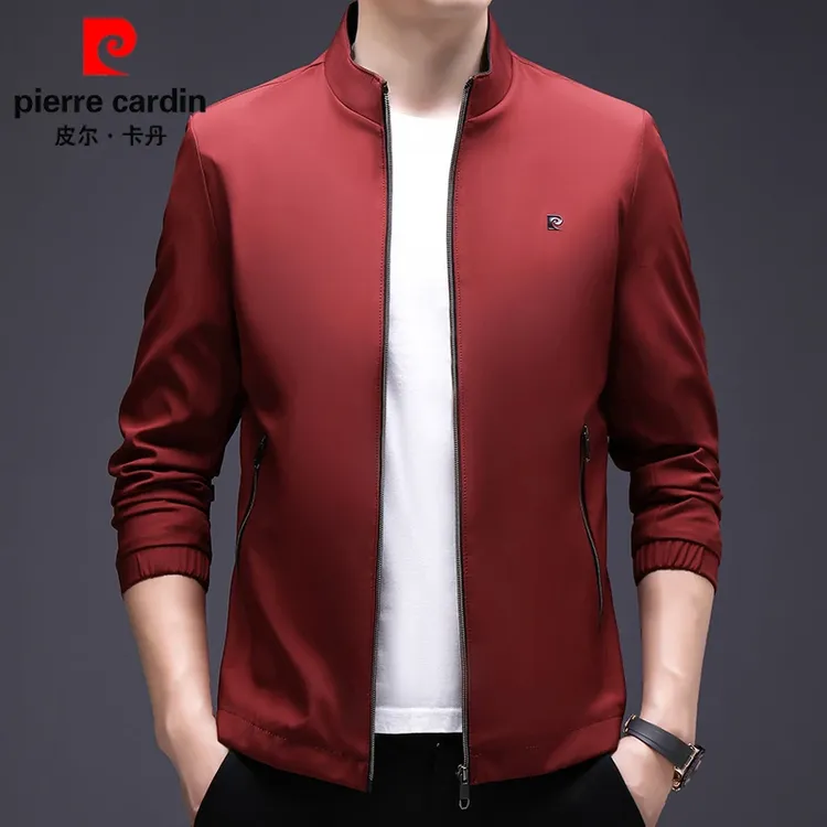 皮尔卡丹薄款高档立领春秋季休闲男百搭外套新款男士商务夹克